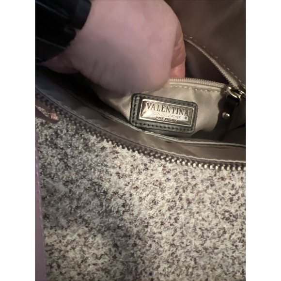 VALENTINA Made In Italy New Silver Metallic Genuine Leather Crossbody Bag - Picture 7 of 10